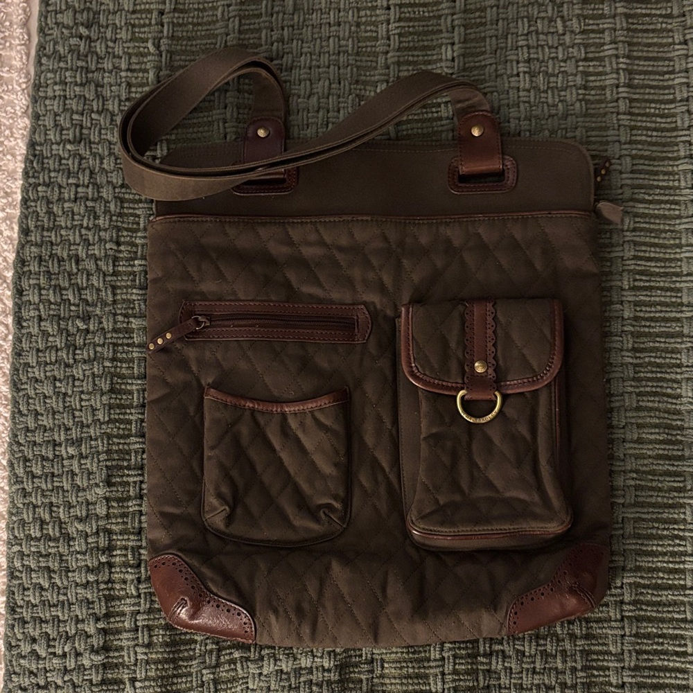 Vera Bradley Quilted Tote in Dark Green